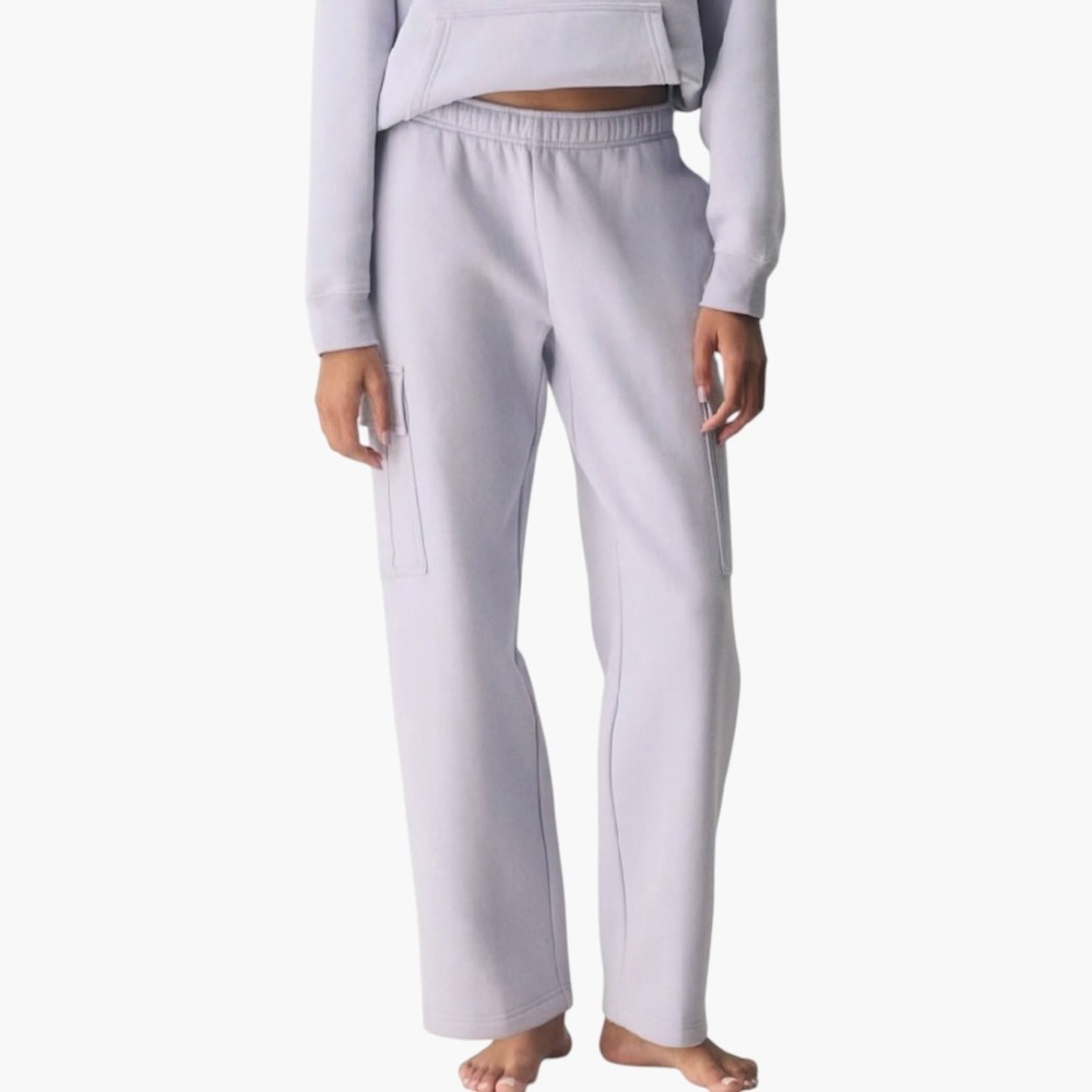 Aritzia Tna Cozy Sweatfleece Mega Cargo Sweatpant Wildflower Lilac Womens L